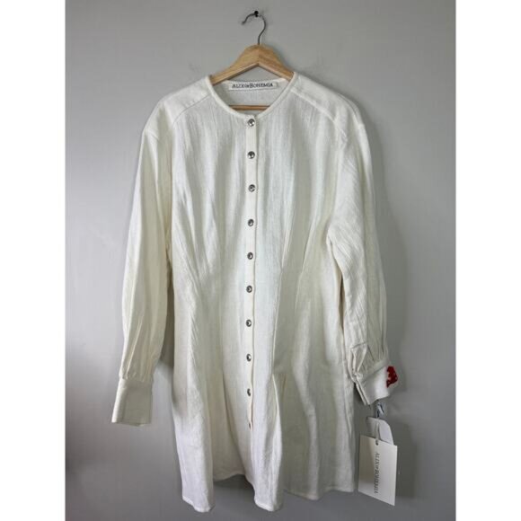 NWT Alix of Bohemia Quincy Sun Snow Mini Dress in Cream Snow Size: Large - Picture 2 of 9